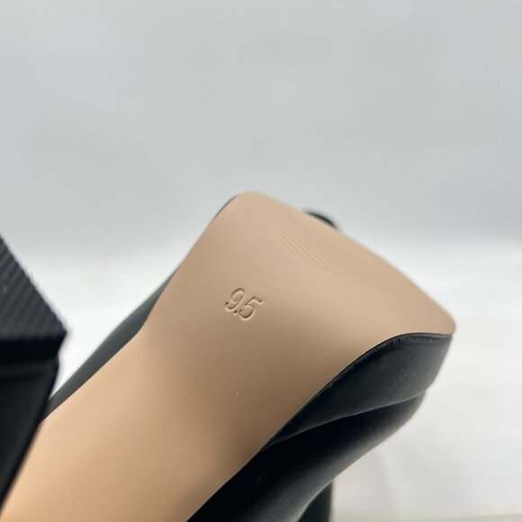 miss left Black Low Platform Chunky High Heel Slip On Round Toe Pump Dressy Shoe - Picture 5 of 7